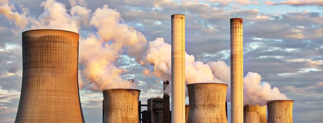Smoke coming out of power plant