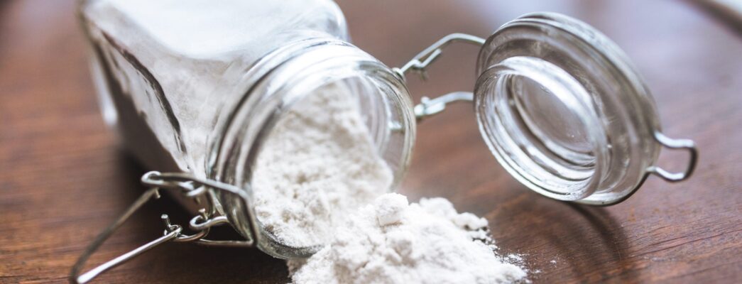 Talc powder spilled over