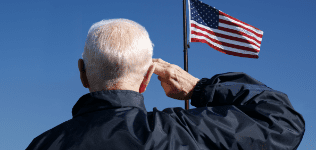 Man saluting the American flag