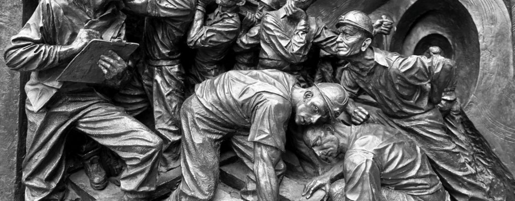 Statue of a group of miners