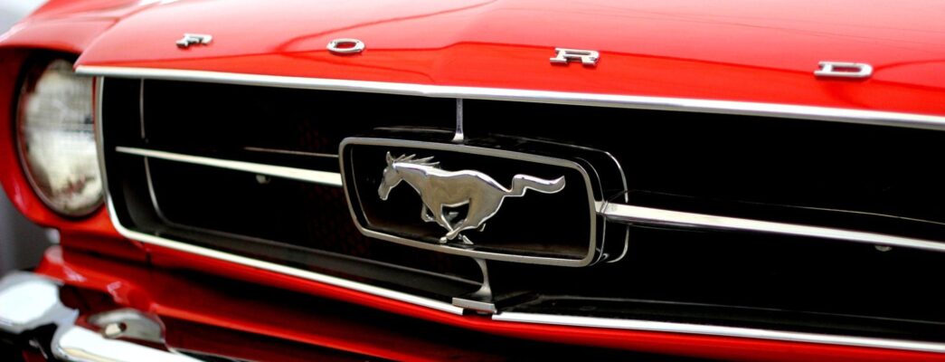 Close up of ford mustang logo