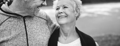 Older couple looking at each other and smiling