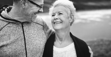 Older couple looking at each other and smiling