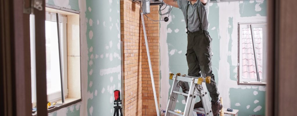 Man renovating a home