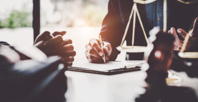 Legal documents being signed