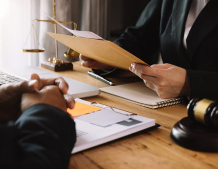 a client meets with a lawyer
