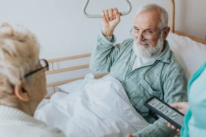 Elderly man in the hospital