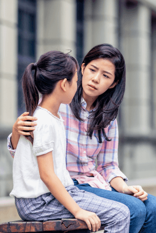 Mother Sitting with Daughter