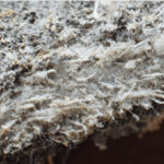 Close-up of construction materials made with asbestos fibers