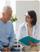 Mesothelioma doctor talking with an older couple