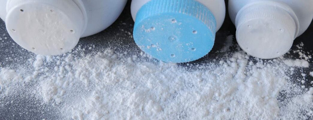 Talc powder spilled over
