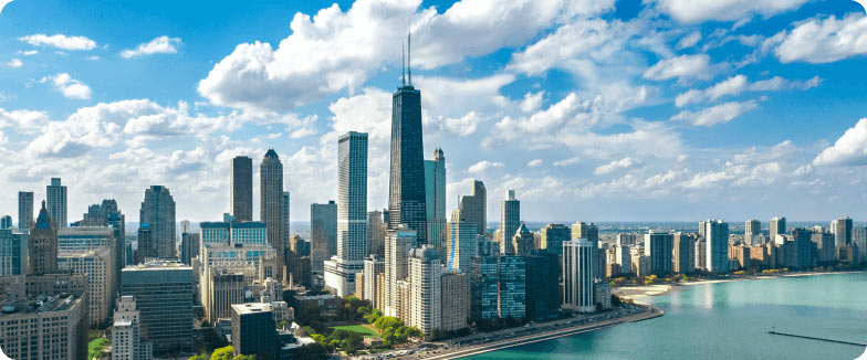 Downtown Chicago, Illinois skyline