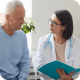 Mesothelioma doctor talking an older male patient