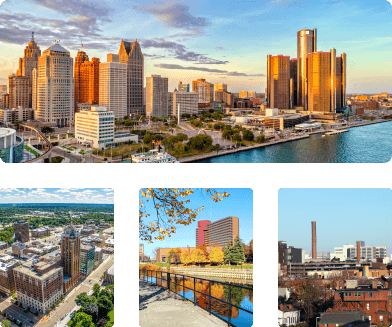 Shots of Detroit, Lansing, Flint, and Ann Arbor