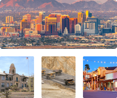 Various cities in Arizona