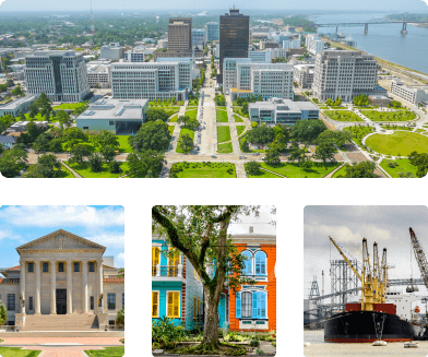 Various cities around Louisiana