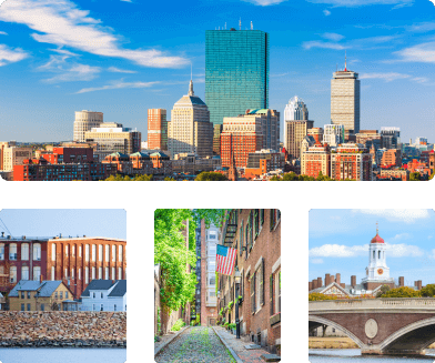 Various cities around Massachusetts