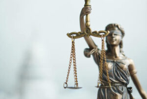 Small statue of Lady Justice 