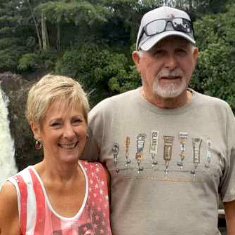 Pleural mesothelioma survivor John with his wife
