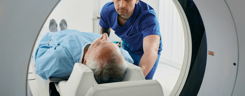 Patient getting a CT scan