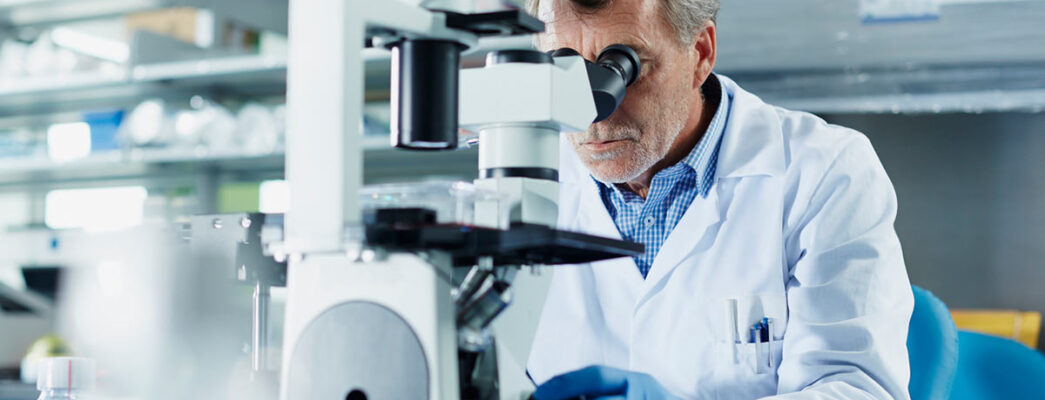 Researcher studying targeted therapy
