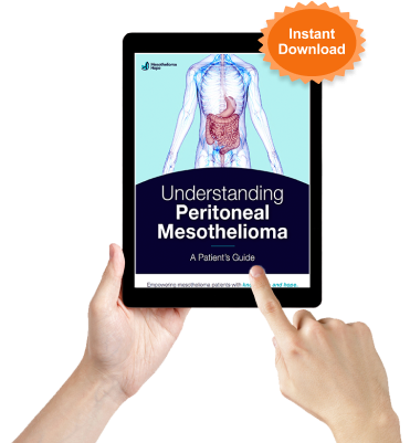 Peritoneal Mesothelioma Patient Guide pulled up on a tablet