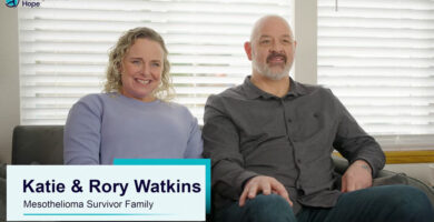 Mesothelioma survivor Katie Watkins with her husband, Rory Watkins
